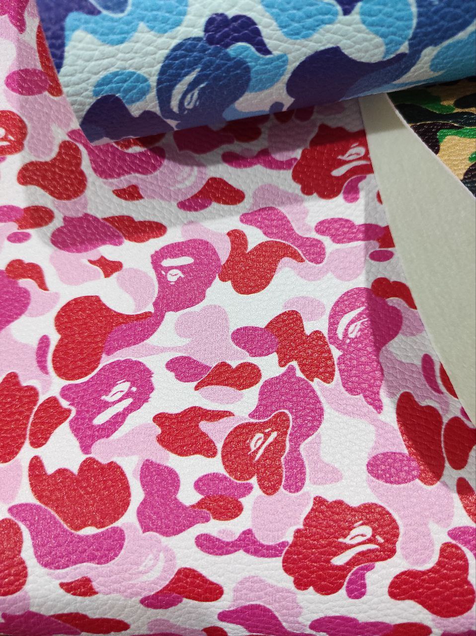 High Quality camouflage YARD Leather , Olive   Leather , faux leather , leather fabric , printed leather , leather sheets , custom print