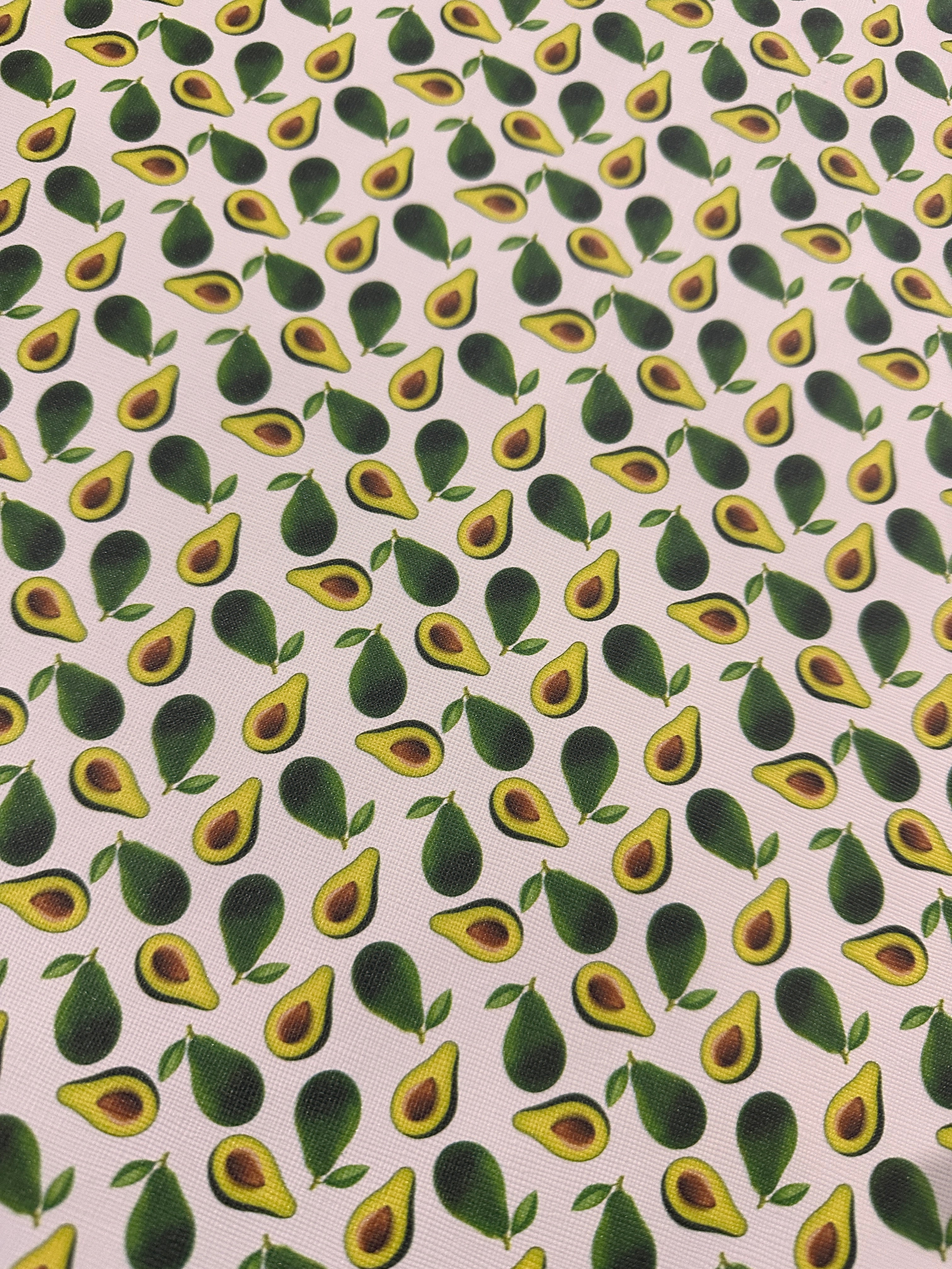 High Quality Avocado YARD Leather , Mini Cute Avocados print Leather , faux leather , leather fabric , printed leather , leather sheets , custom print